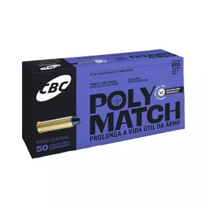 MUNIÇÃO CBC .38 SPL LPC 158 GR POLYMATCH 50un