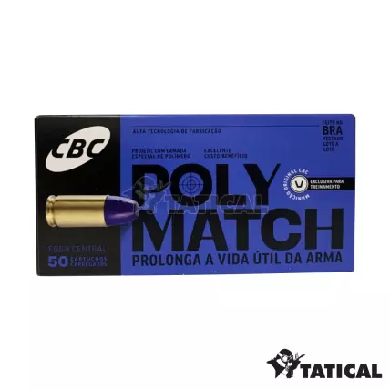 MUNIÇÃO CBC POLYMATCH 9MM LPC 124GR 50un
