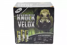 MUNIÇÃO KNOCK VELOX PLUS SG1+SSG 26G 25un
