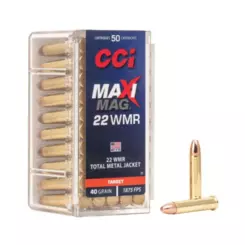 MUNIÇÃO CCI .22 WMR MAXI-MAG 40GR TMJ 50un