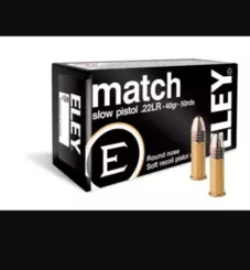 MUNIÇÃO ELEY .22 MATCH PISTOL SLOW 50un