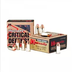 MUNIÇÃO HORNADY 9MM LUGER FTX 115GR CRITICAL DEFENSE