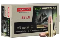 MUNIÇÃO NORMA ECOSPEED LEAD FREE EXTREME VELOCITY 24 GR .22LR