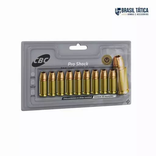 MUNIÇÃO CBC PRO SHOCK 9MM EXPO +P 135GR