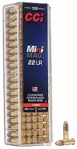 MUNIÇÃO CCI .22 LR MINI-MAG 40GR 100un
