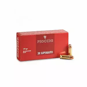 MUNIÇÃO FIOCCHI .38 SUPER AUTO FMJ 129GR 50un