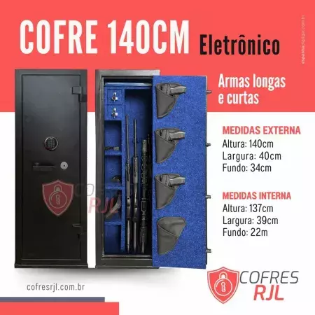 COFRE ELETRÔNICO 140 CM ARMAS LONGAS RJL140E