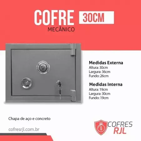 COFRE BOCA DE LOBO 30CM EM AÇO E CONCRETO RJL030