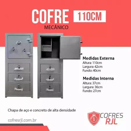 COFRE RJL RJL110 110CM COM GAVETAS