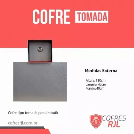 COFRE TOMADA EM CHAPA DE AÇO RJL020