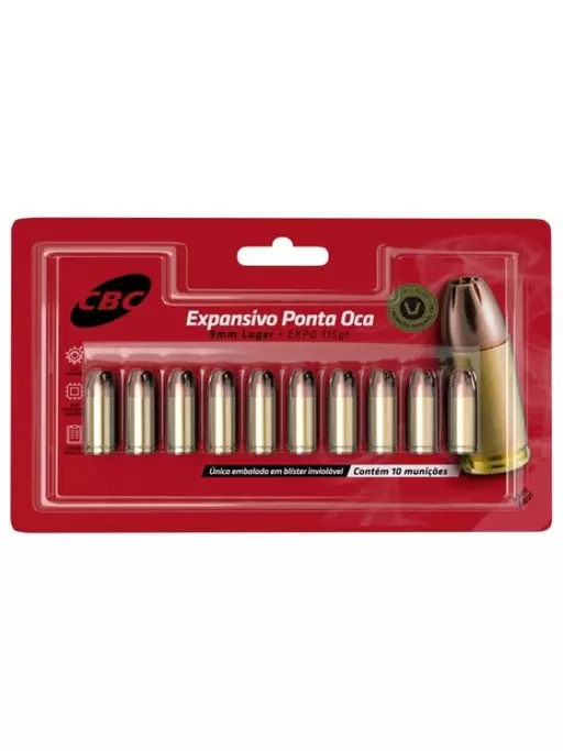 MUNIÇÃO CBC 9MM EXPO 115GR 10un