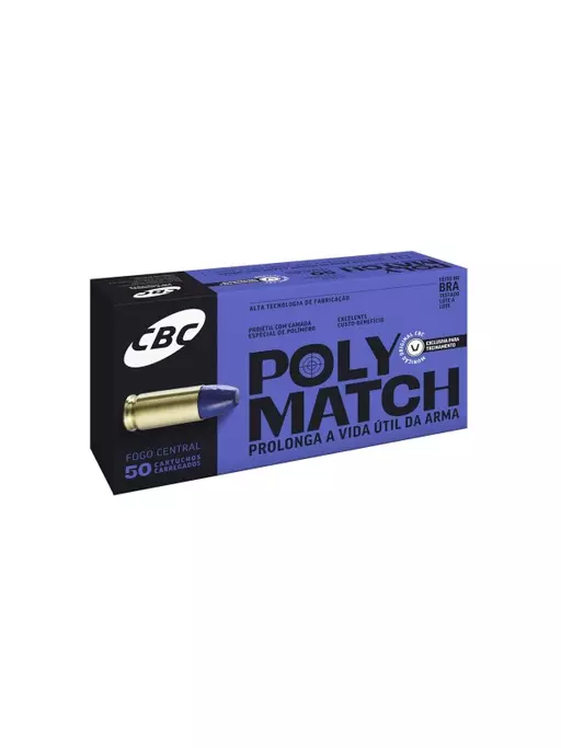 MUNIÇÃO CBC POLYMATCH 9MM LUGER LPC 124GR 50un