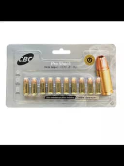 MUNIÇÃO CBC PRO SHOCK 9MM EXPO +P 135GR