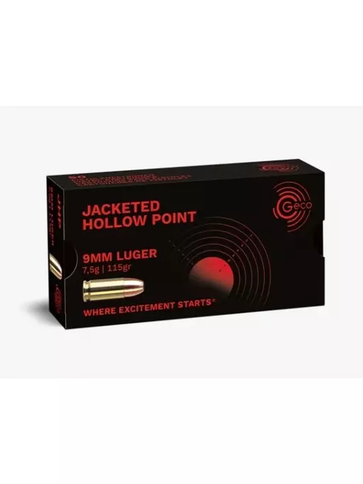 MUNIÇÃO GECO 9MM 115GR JHP 50un