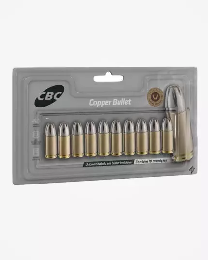 MUNIÇÃO CBC 9mm CXPO +P+ COPPER BULLET 10un