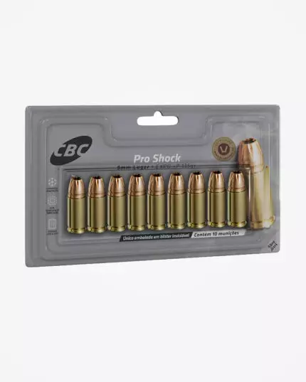 MUNIÇÃO CBC 9MM EXPO +P 135GR PRO SHOCK 10un