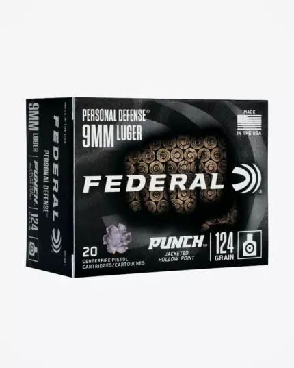 MUNIÇÃO FEDERAL 9MM PUNCH 124GR JHP 20un