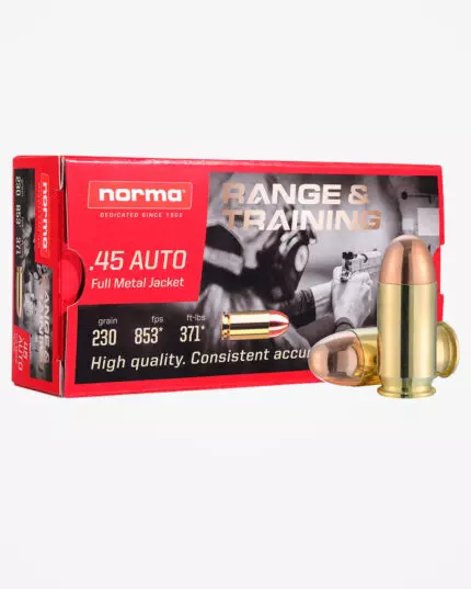 MUNIÇÃO NORMA .45 FMJ 230GR