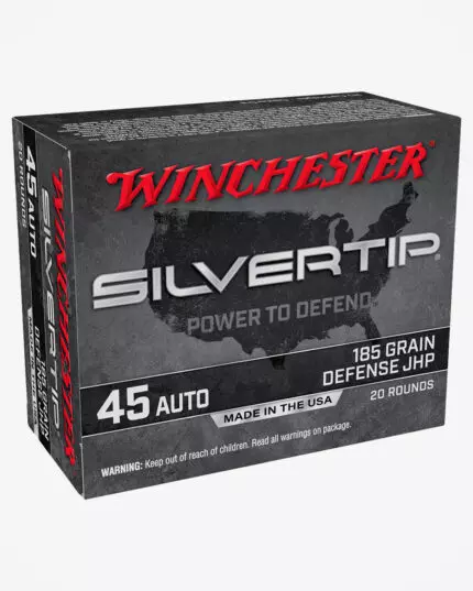 MUNIÇÃO WINCHESTER SILVERTIP .45 AUTO 185 GR JHP 20un