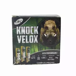 MUNIÇÃO CBC 20 GA KNOCK VELOX SG1+SSG 26G 25un