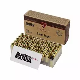MUNIÇÃO FIOCCHI 9mm FMJTC 100GR BLACK MAMBA 50un