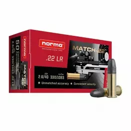 MUNIÇÃO NORMA .22 LRN 40GR MATCH