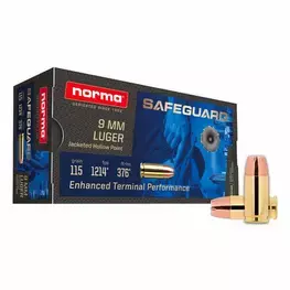 MUNIÇÃO NORMA 9MM JHP 115GR SAFEGUARD SELF-DEFENSE 50un