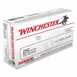 MUNIÇÃO WINCHESTER .25 AUTO FMJ 50GR 50un