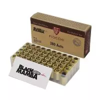 MUNIÇÃO FIOCCHI BLACK MAMBA .380 FMJTC 85GR 50un