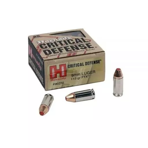 MUNIÇÃO HORNADY 9MM FTX 115GR CRITICAL DEFENSE 25un