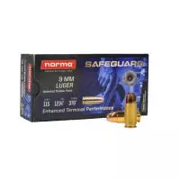 MUNIÇÃO NORMA SAFEGUARD 9MM 115GR JHP 50un