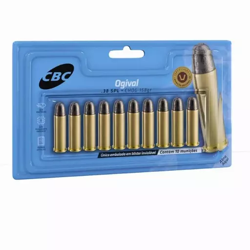 MUNIÇÃO CBC .38 ETOG 158GR 50un