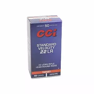 MUNIÇÃO CCI .22 LR STANDARD VELOCITY TARGET OGIVAL 40GR 50un