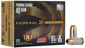 MUNIÇÃO FEDERAL .40 HYDRA-SHOK DEEP 165GR JHP 20un
