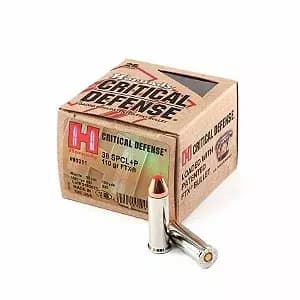 MUNIÇÃO HORNADY .38 SPL FTX+P CRITICAL DEFENSE 110GR 25un