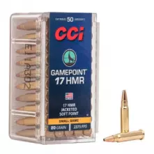 MUNIÇÃO CCI .17 HMR GAMEPOINT SJSP 20GR 50un