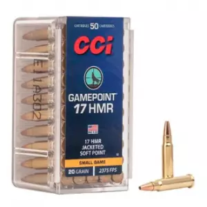 MUNIÇÃO CCI .17 HMR GAMEPOINT SJSP 20GR 50un