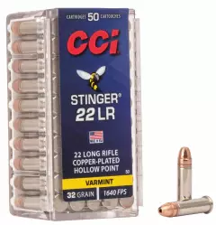 MUNIÇÃO CCI .22LR STINGER 32GR