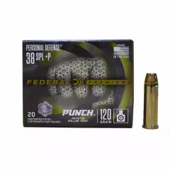 MUNIÇÃO FEDERAL .38 PUNCH 120GR JHP 20un