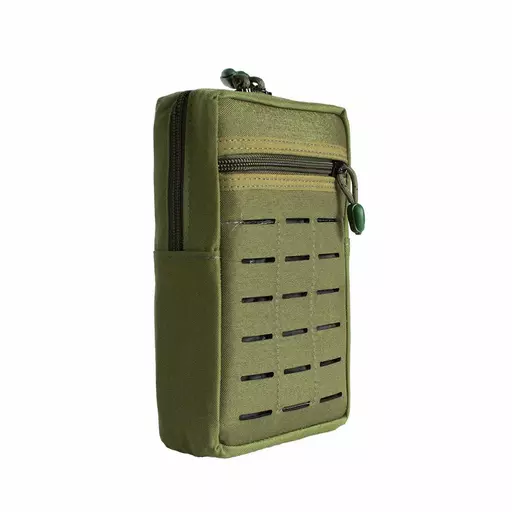 BOLSO VERTICAL 2 ZIPER LASER CUT VERDE - WARFARE