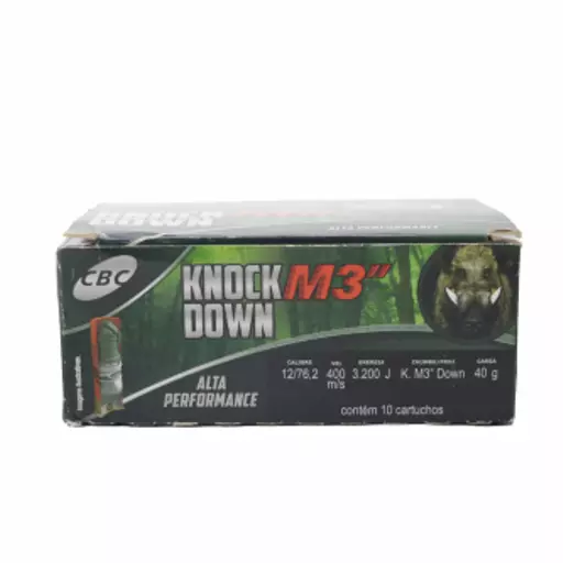 MUNIÇÃO CBC 12 GA BALOTE KNOCK DOWN M3 10un