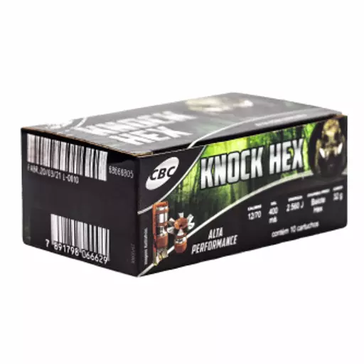 MUNIÇÃO CBC 12 GA BALOTE KNOCK HEX 10un