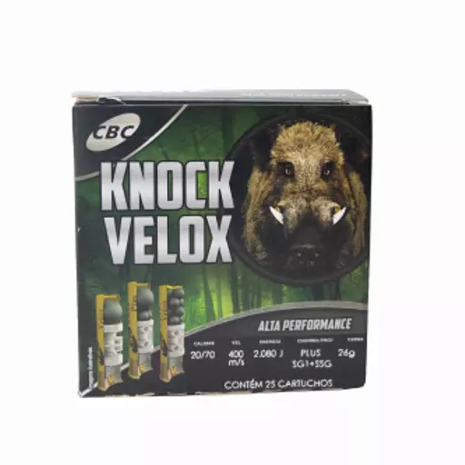 MUNIÇÃO CBC 20 KNOCK PLUS SG1 + CH-SSG 25un