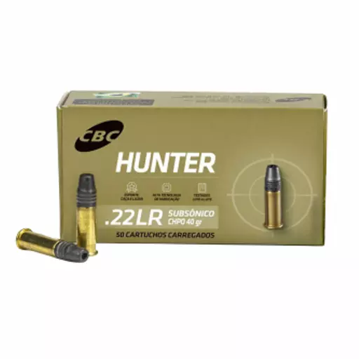 MUNIÇÃO CBC .22LR CHPO 40GR SUBSÔNICO HUNTER 50un