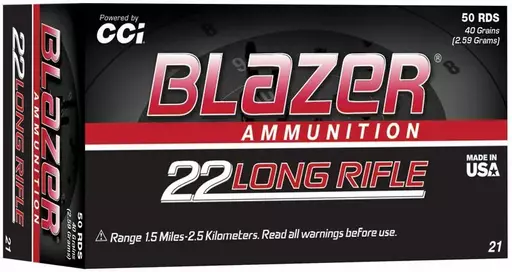 MUNIÇÃO CCI .22 LR BLAZER RIMFIRE 40GR