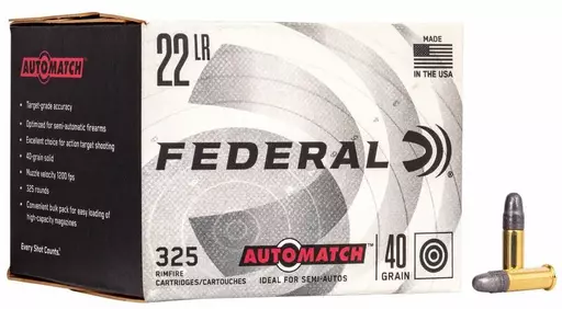 MUNIÇÃO FEDERAL .22LR AUTOMATCH 40GR