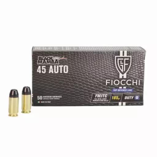 MUNIÇÃO FIOCCHI .45 ACP FMJTC BLACK MAMBA 185GR 50un
