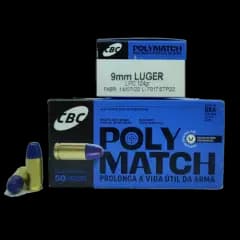 MUNIÇÃO CBC POLYMATCH 9MM LPC 124GR 50un