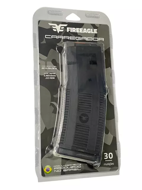 CARREGADOR FIRE EAGLE 5.56X45 PARA AR15 M16 M4 TAURUS T4 30 TIROS