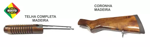 CONJUNTO DE CORONHA E TELHA COMPLETA EM MADEIRA PARA BOITO PUMP CALIBRE 12